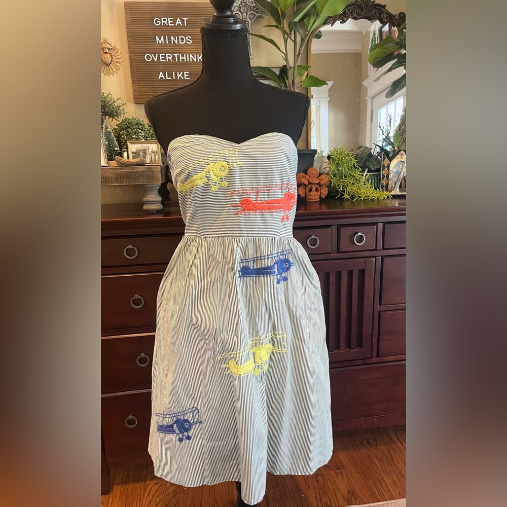 Anthropologie Moulinette Soeurs Wright Airplane Dress sz 6
